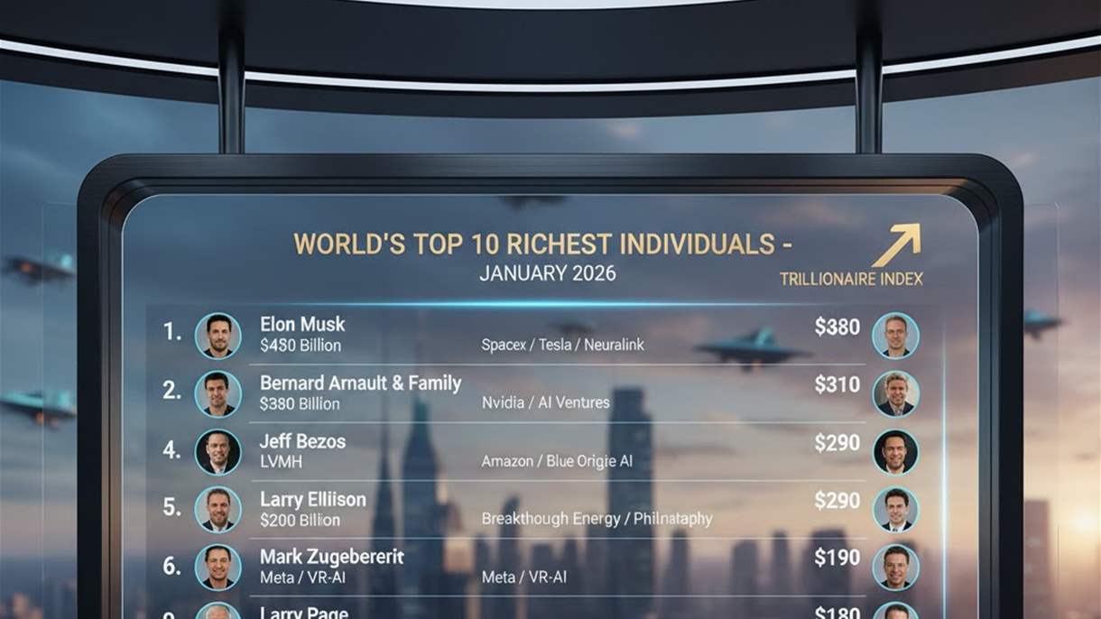 أغنى 10 أشخاص في العالم في الشهر الأول من 2026