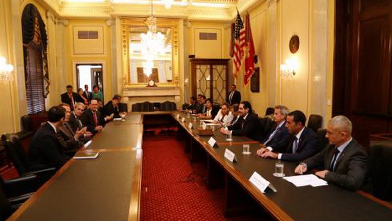 أولى لقاءات الحريري والوفد المرافق في واشنطن