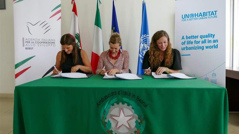 إتفاقية بين UN-Habitat والسفارة الإيطالية لتأهيل الأماكن العامة في محطة قطار مار مخايل 