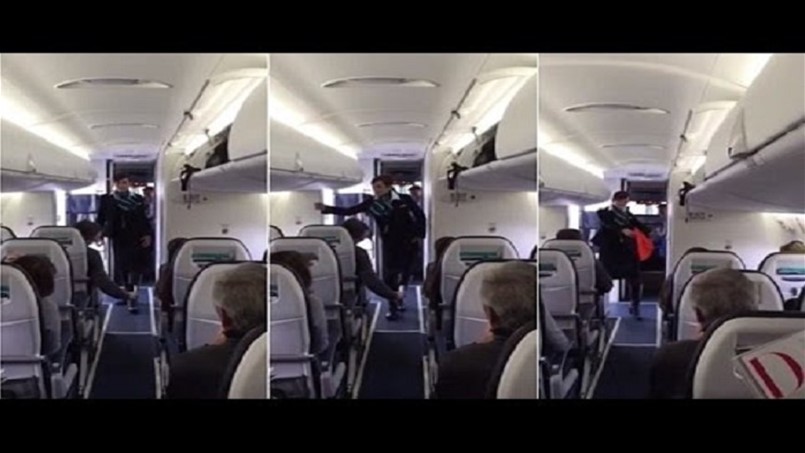 بالفيديو: هذا ما فعلته المضيفة لتسلية الركاب