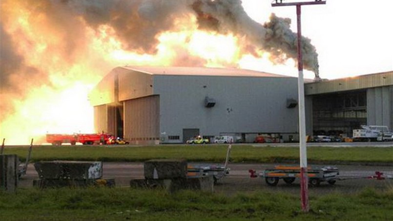 حريق في مطار دولي