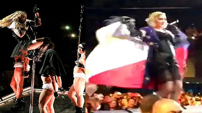 إتهام مادونا والفتيات شبه العاريات بإهانة علم الفلبين